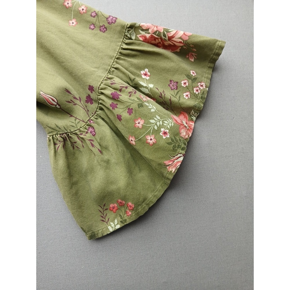 Ladies terra & sky 2x tunic top Boho Style 3/4 Sleeve Green Floral - Picture 16 of 16